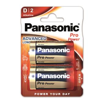Batterij Panasonic, D, Blister, alkaline, 1.5 V, 2 stuk(s)