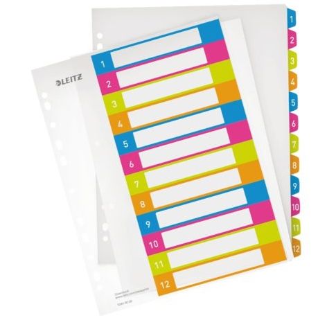 Tussenblad LEITZ Index Wow, A4, numeriek