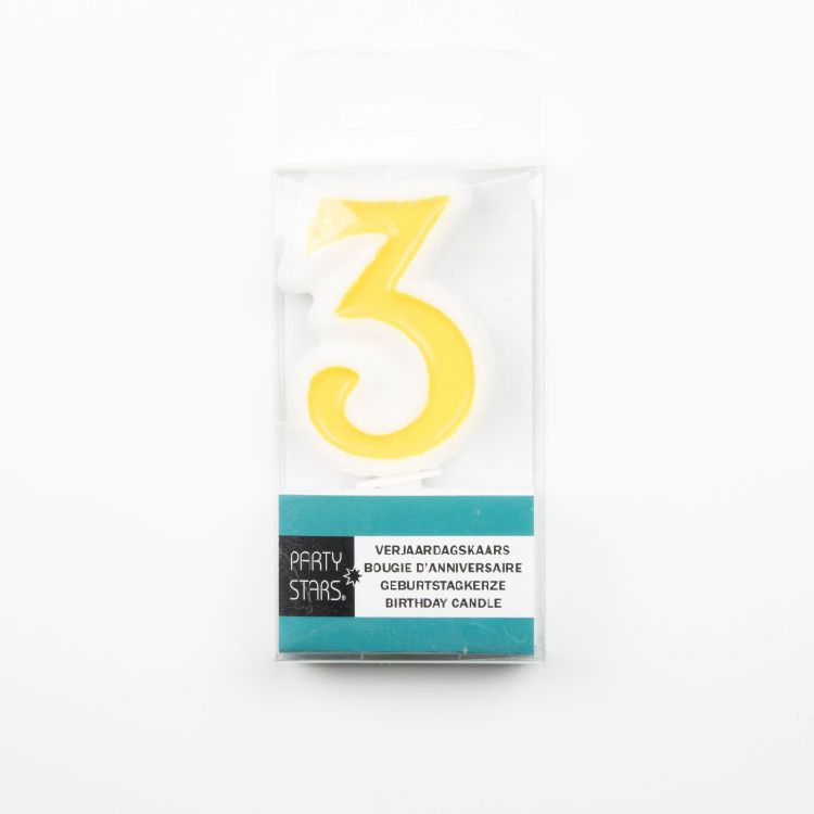 Feestartikelen Number 3 kaars | Party Stars