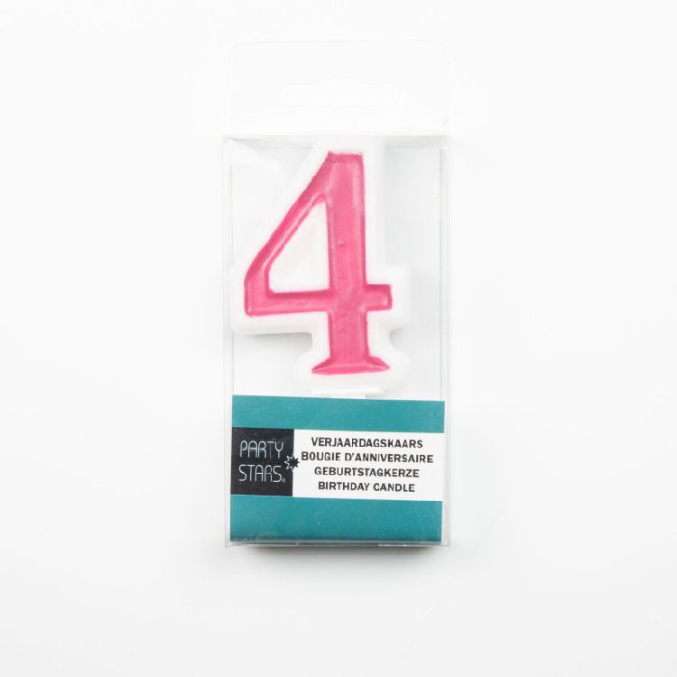 Feestartikelen Number 4 kaars | Party Stars