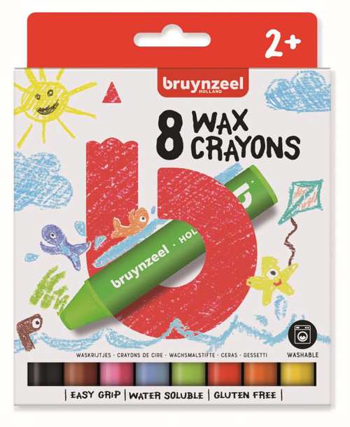 Waskrijt BRUYNZEEL Wax Crayons, 8 | Kids