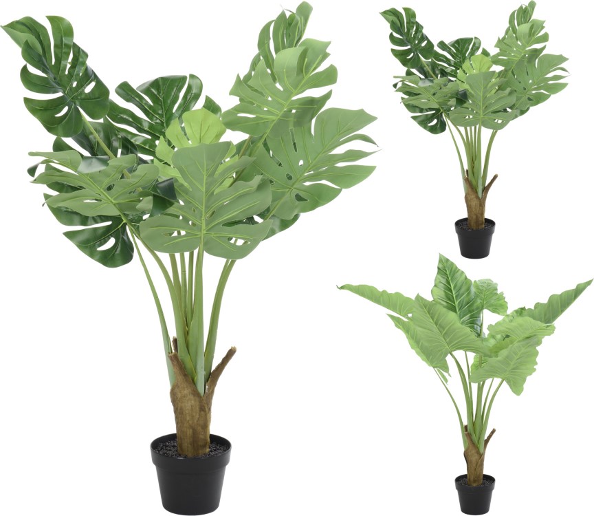 Plant Monstera, groen, kunststof, 90 cm, 1 stuk(s), assortiment