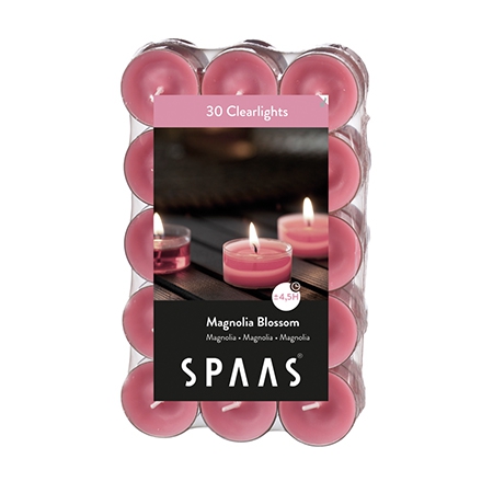 Theelicht Clearlights, rond, rose blush, roze, 3.8 x 1.9 cm, geur: Magnolia Blossom, brandtijd: 4.5 u, 30 stuk(s)