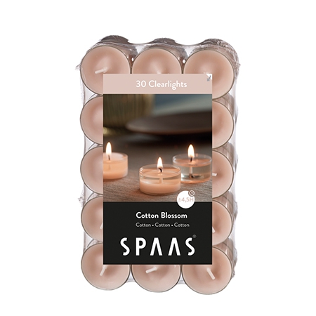 Kaars Spaas, Clearlights, theelicht/geurkaars, Cotton Blossom