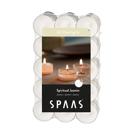 Theelicht Clearlights, rond, wit, 3.8 x 1.9 cm, geur: Spiritual Jasmin, brandtijd: 4.5 u, 30 stuk(s)