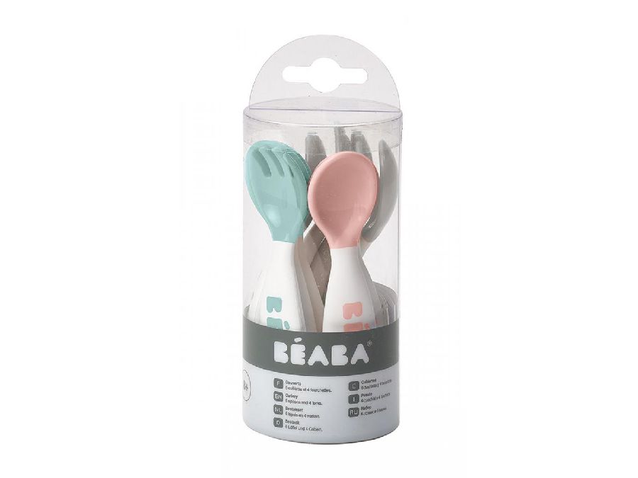 Bestek Beaba Ergonomische Peuterlepel en -vork, lepel/vork