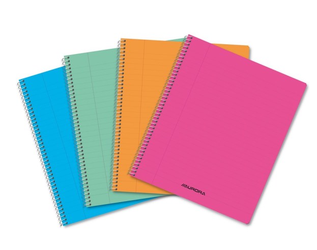 Schrift Aurora Schrift Spiraal, notitieschrift, A5 | Gekleurede PP Transparant
