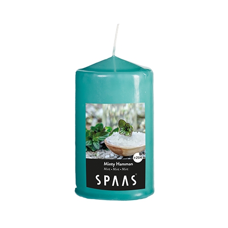 Kaars Spaas, stompkaars/geurkaars, Minty Hammam