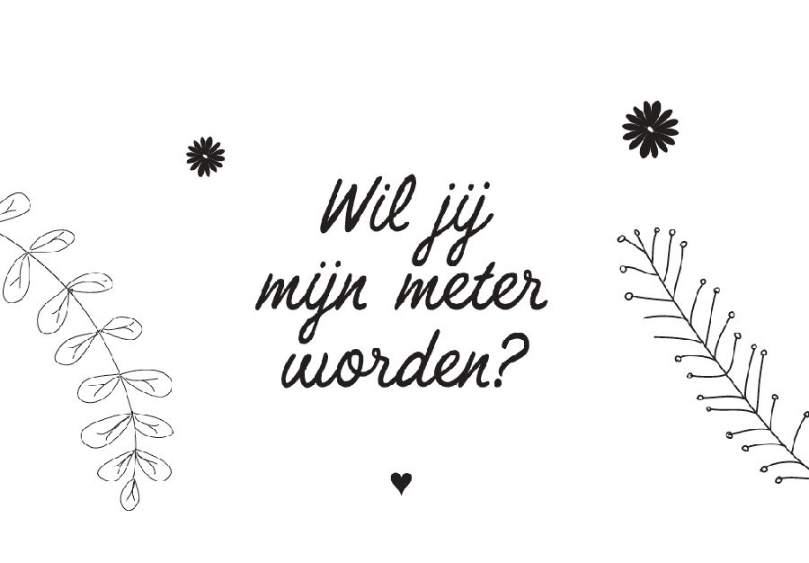 Wenskaart MINIMOU, geschenkkaart | Black & White