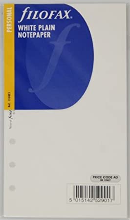Agendavulling Filofax Org Und Personal White Plain Notepaper, notitieblaadjes, geschikt voor Filofax