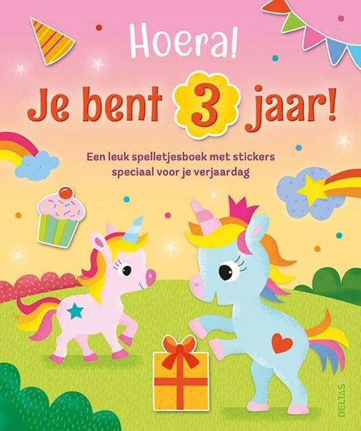 Boek DELTAS Hoera! Je Bent 3 Jaar!, stickerboek