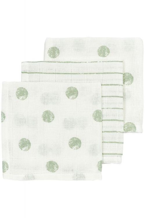 Monddoek Meyco Baby | Dot Stripe soft green