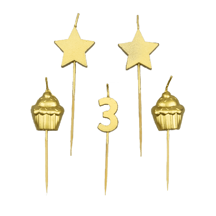 Feestartikelen PD Party Party Cake Candles - 3 Years, kaars