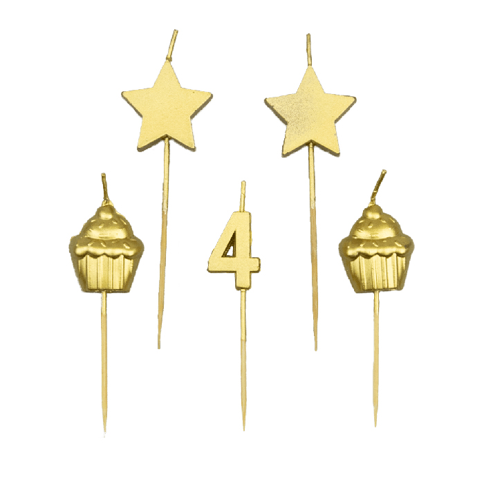 Feestartikelen PD Party Party Cake Candles - 4 Years, kaars