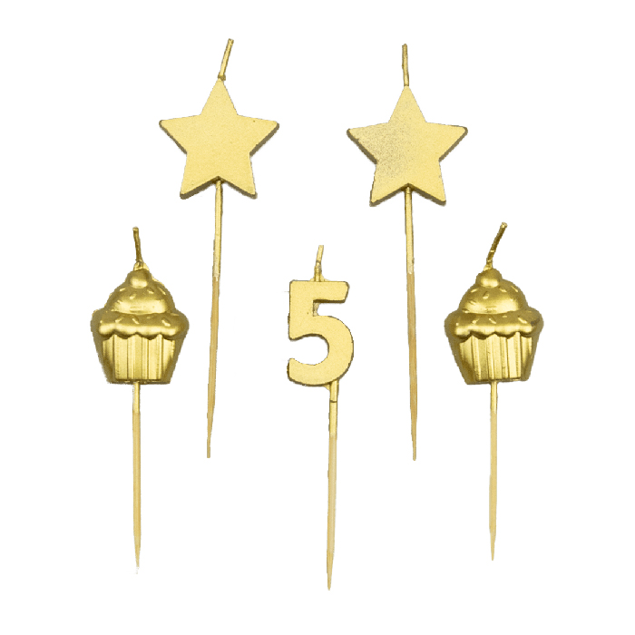 Feestartikelen PD Party Party Cake Candles - 5 Years, kaars