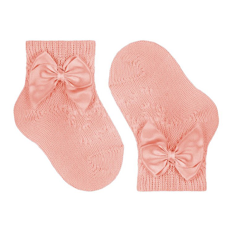 Kousen Condor Perle Geometric Openwork Socks With Satin Bow, klassiek model