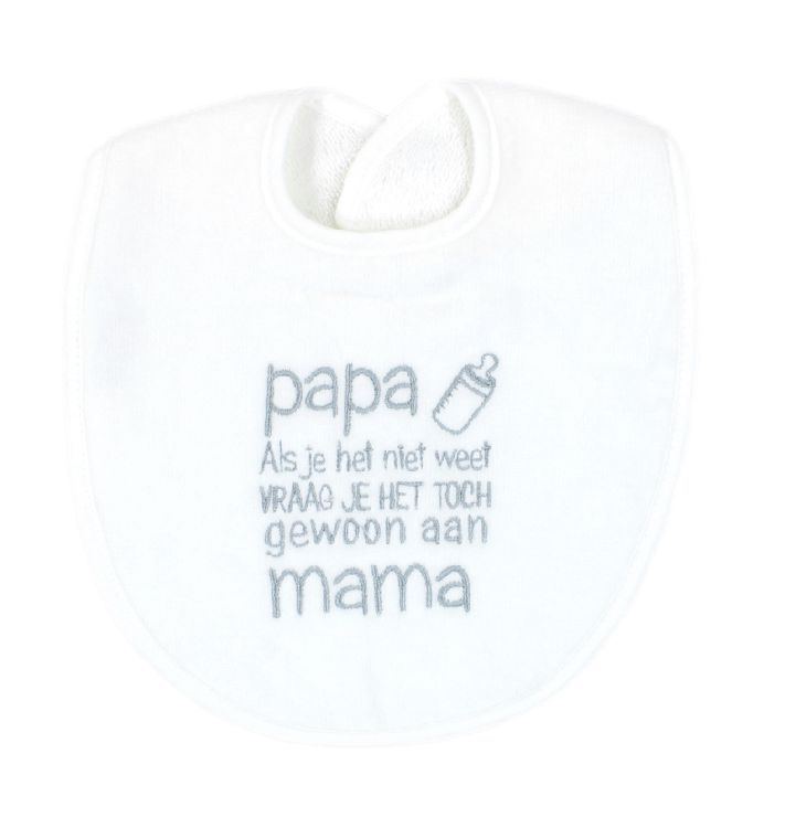 Slabbetje PetitVillain Papa Als je het niet weet vraag je het toch gewoon aan mama