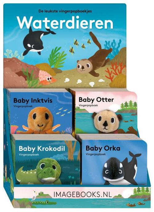 Boek IMAGE BOOKS Baby Inktvis/Baby Otter/Baby Krokodil/Baby Orka, leesboek | Babydieren, De leukste vingerpopboekjes