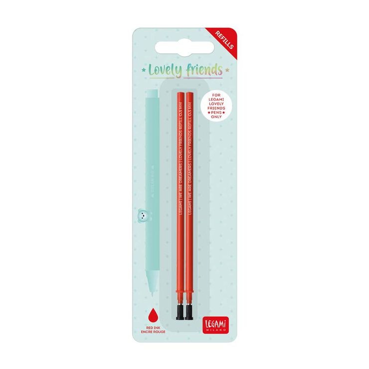 Balpen vulling Legami Refill for Lovely Friends, gel, rood