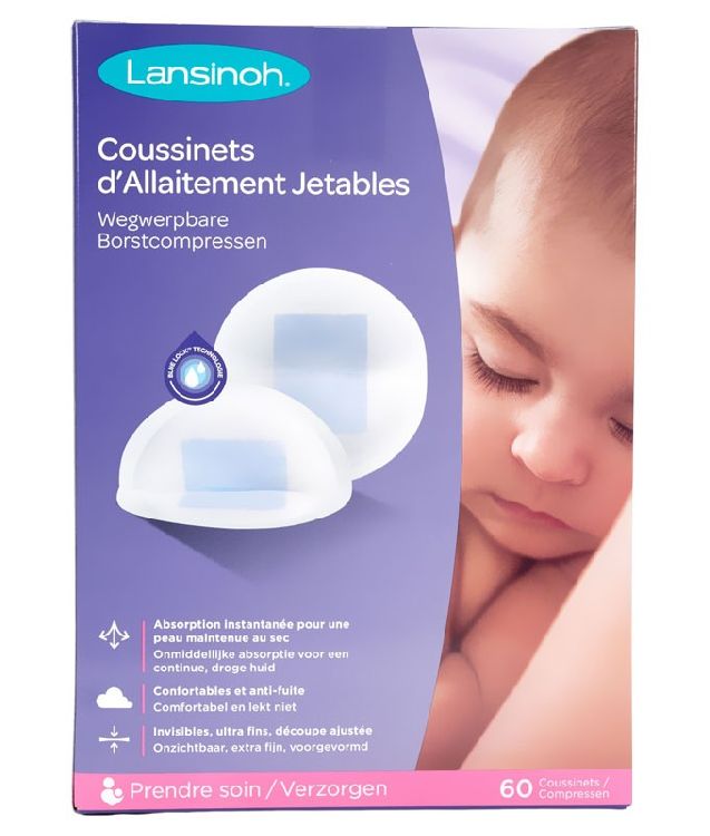 Borstcompres Lansinoh Blue Lock, 60 stuks