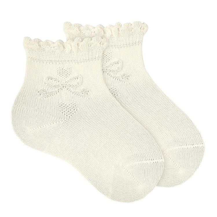 Kousen Condor Ceremony short socks with bow in relieve, klassiek model