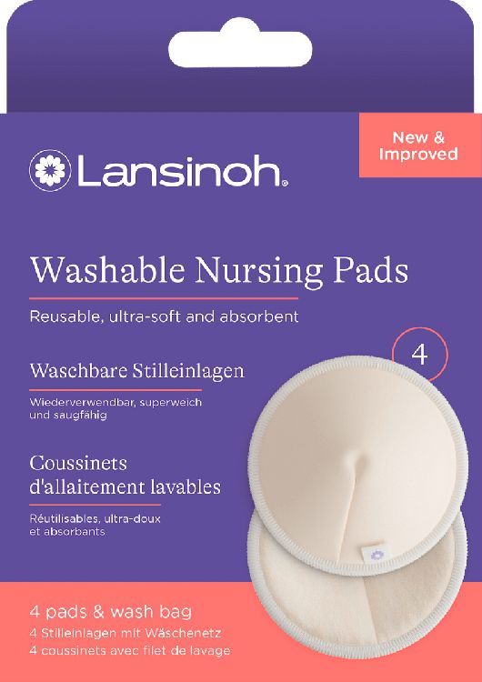 Borstcompres Lansinoh Washable Nursing Pads, 4 stuks