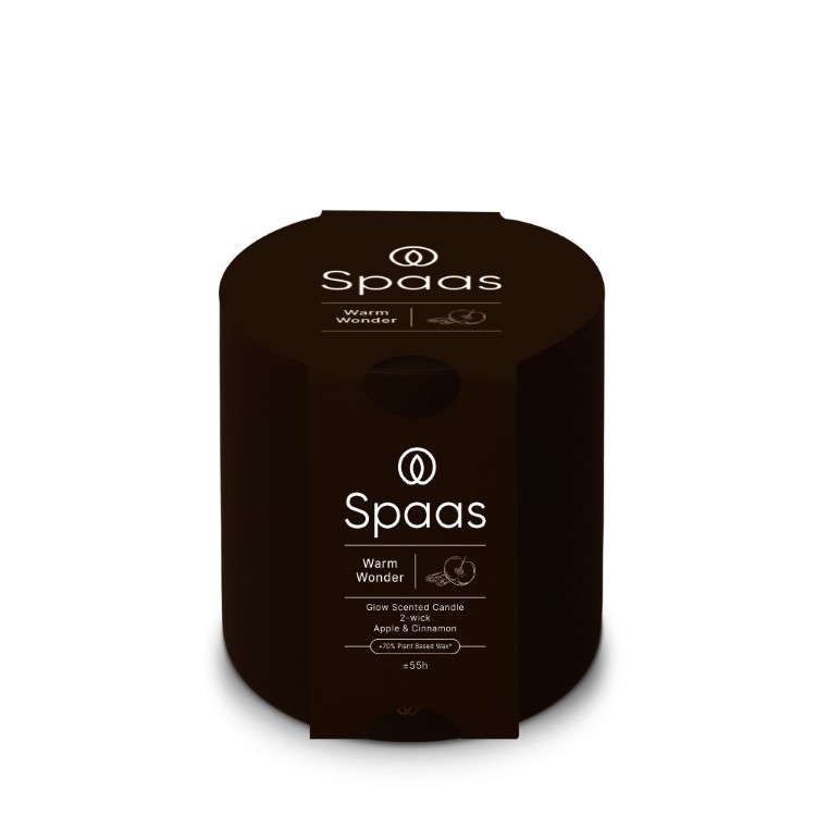 Kaars Spaas, Glow 2-wiek, kaars in glas/geurkaars, Warm Wonder - Apple and Cinnamon | Essential