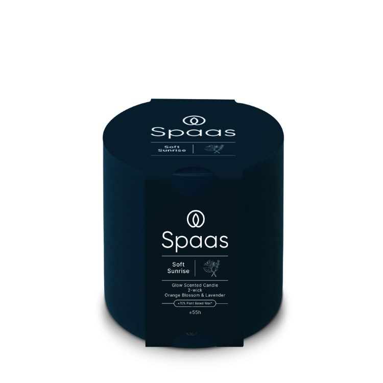 Kaars Spaas, Glow 2-wiek, kaars in glas/geurkaars, Soft Sunrise - Lavender and Orange Blossom | Essential