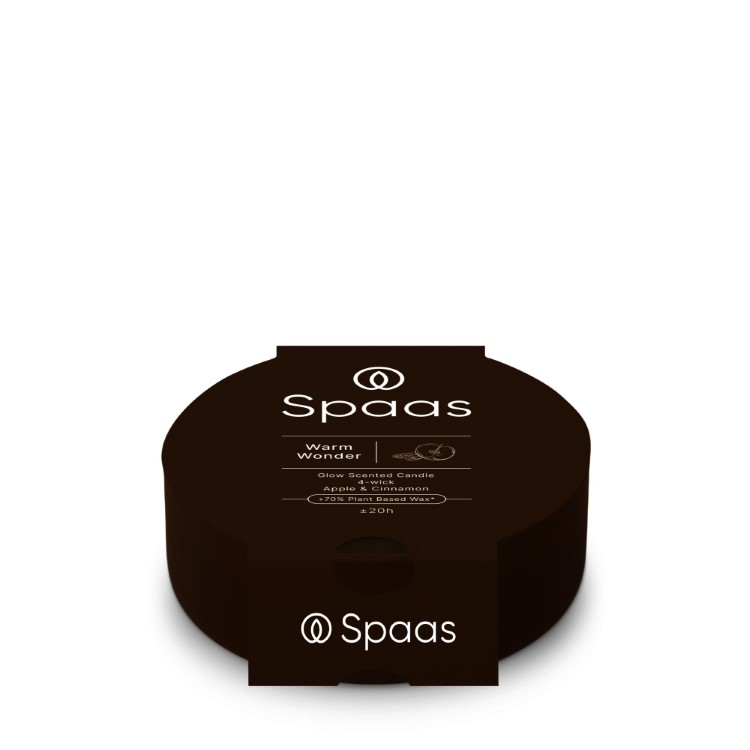 Kaars Spaas, Glow 4-wiek, kaars in glas/geurkaars, Warm Wonder - Apple and Cinnamon | Essential