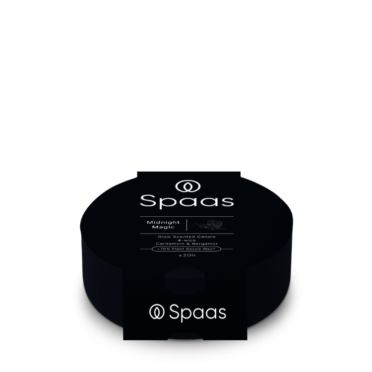 Kaars Spaas, Glow 4-wiek, kaars in glas/geurkaars, Midnight Magic - Cardamom and Bergamot | Essential