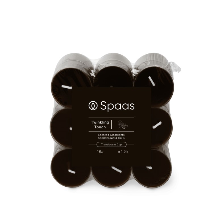 Kaars Spaas, Clearlights, theelicht/geurkaars, Twinkling Touch - Sandalwood and Orris | Essential