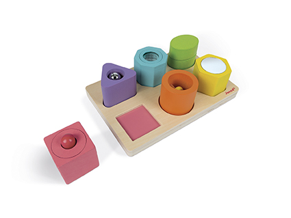 Puzzel Janod I wood shapes & Sound | Block Puzzle