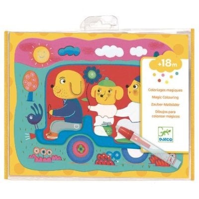Waterboek Djeco Hidden on the road | Magic Colouring