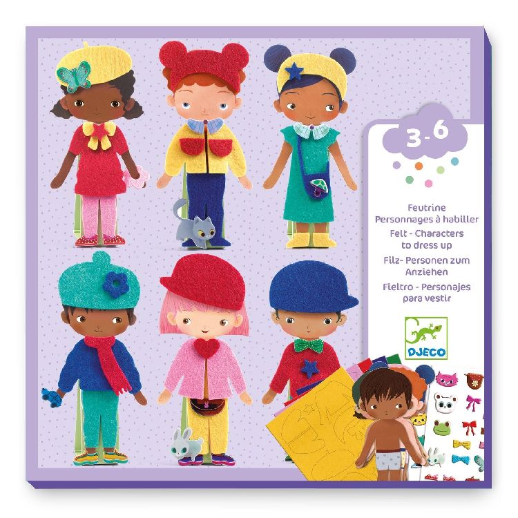 Knutselen Djeco Felt - Characters to dress up | Collages