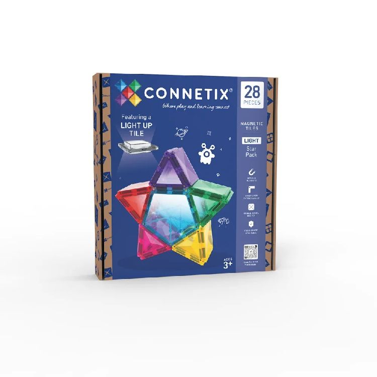 Magnetisch speelgoed Connetix Tiles Light Star Pack - 28 | Magnetic Tiles Rainbow Range